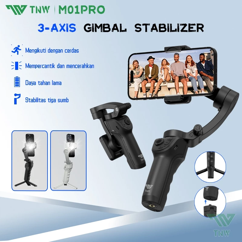Review Lengkap TNW M01 PRO Gimbal 3 Axis – Gimbal Stabilizer untuk Smartphone & Action Cam 1 TNW M01 PRO Gimbal 3 Axis hp Gimbal Stabilizer hp Smartphone & Action Cam Ultra Stable Gimbal Face Tracking Auto-Inception+Lampu LED+Tripod Mini