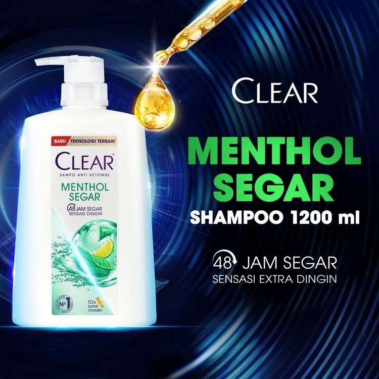 CLEAR Shampoo Anti Ketombe Menthol Segar – 1200mL