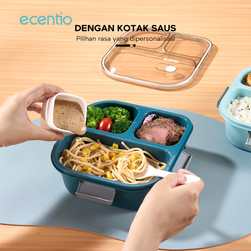 Review Lengkap ecentio Kotak Bekal Anti Tumpah 3 Grid 1100ml – Wadah Makan & Kotak Sup 100ml dengan Free Sendok 1 ecentio Kotak Bekal Anti Tumpah 3 Grid 1100ml